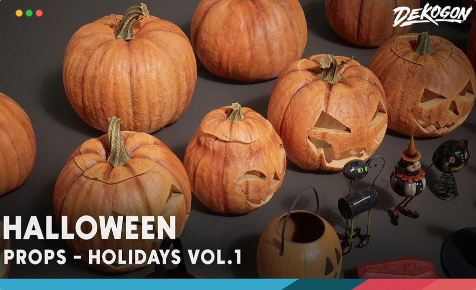 【UE5】万圣节装饰 Holidays VOL.1 – Halloween Decor (Nanite and Low Poly)