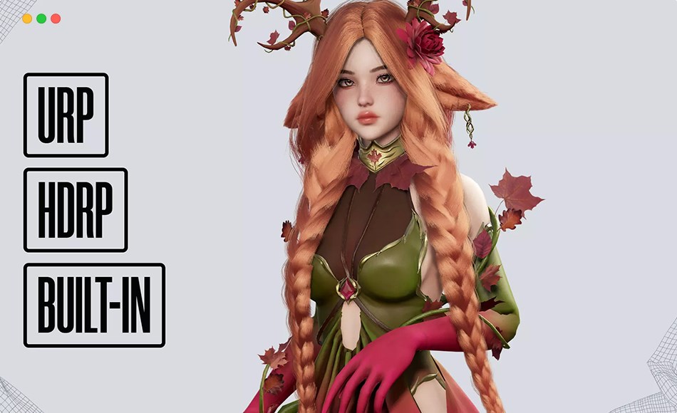 Unity角色 – 树妖女孩角色 Dryad Girl Fawnia