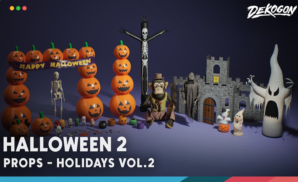 【UE5】万圣节装饰 Holidays VOL.2 – Halloween Decor (Nanite and Low Poly)