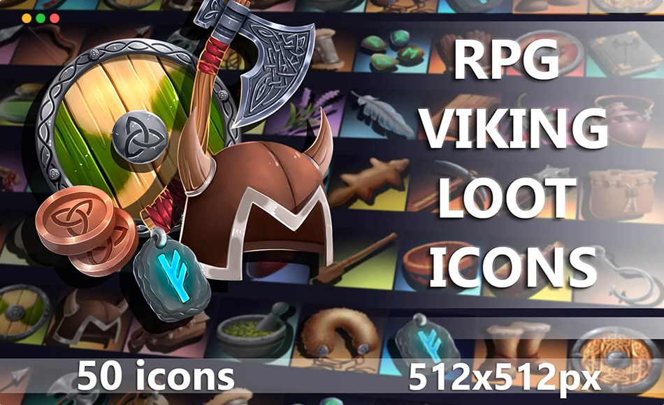 维京战利品游戏图标 RPG Viking Loot Game Icons 512×512