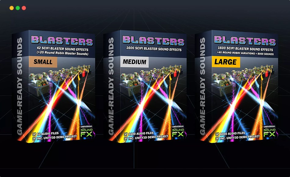 Unity音效 – 武器音效 Blasters Large