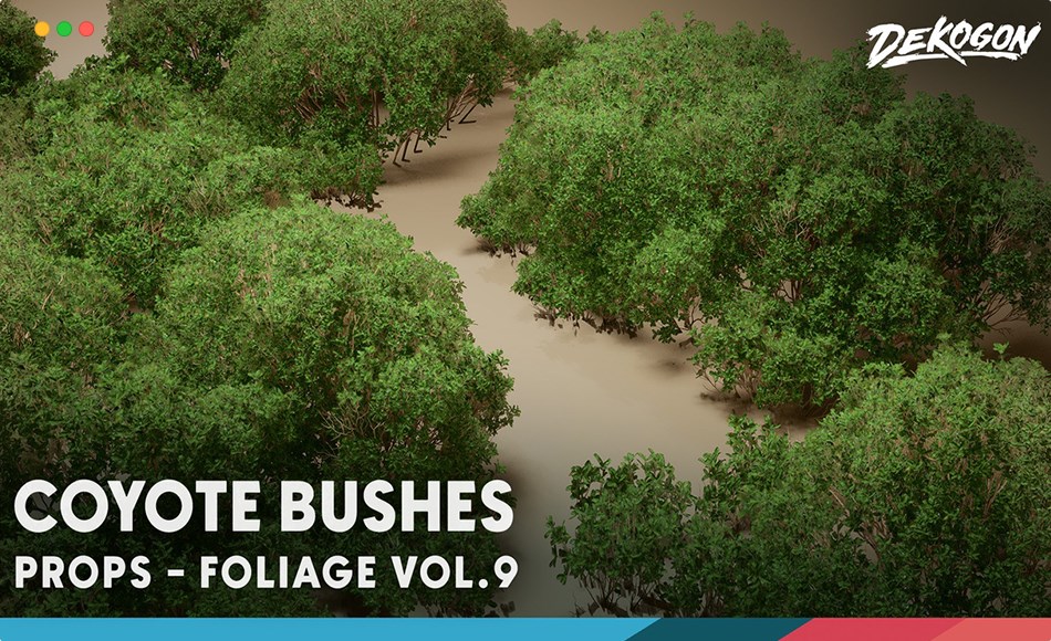 【UE5】灌木丛植物 Foliage VOL.9 – Coyote Bushes (Nanite and Low Poly)