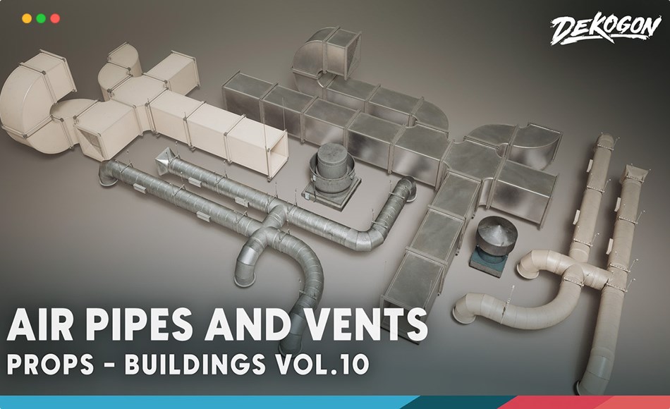 【UE5】模块化通风管道 Buildings VOL.10 – Air Pipes and Vents (Nanite and Low Poly)