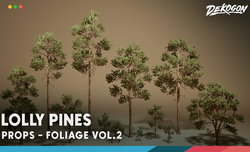 【UE5】松树 Foliage VOL.2 – Pines (Nanite and Low Poly)