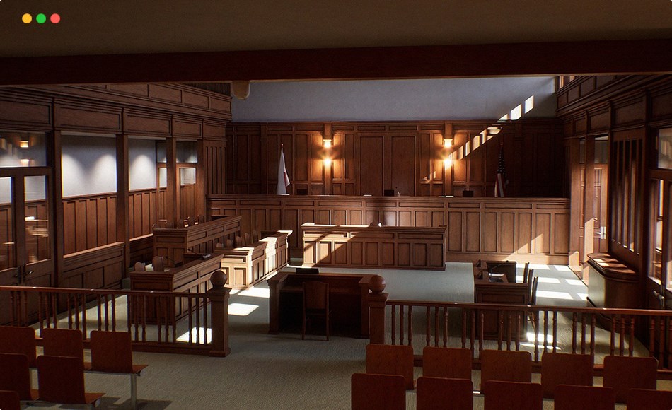 【UE5】法庭环境场景 Courtroom – Environment