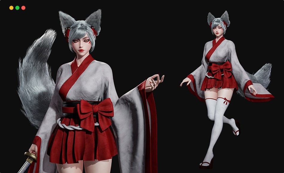 【UE5】女性游戏角色 Kitsune