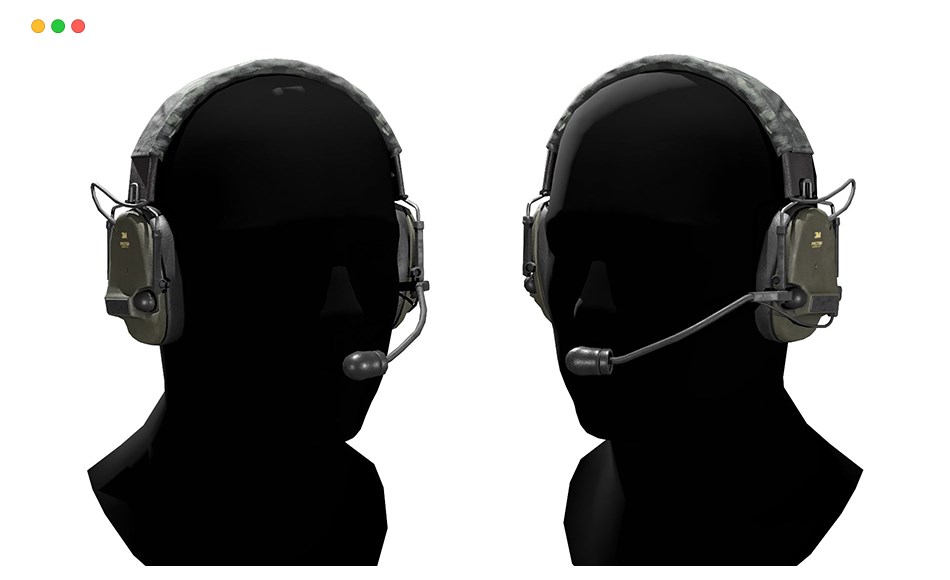 模型资产 – 高精度耳麦模型 3M PELTOR COMTAC EAR PROTECTION