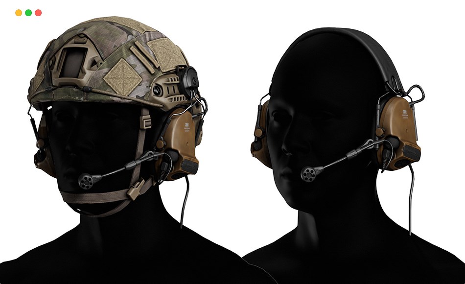 模型资产 – 高精度耳麦游戏模型 3M PELTOR COMTAC VI