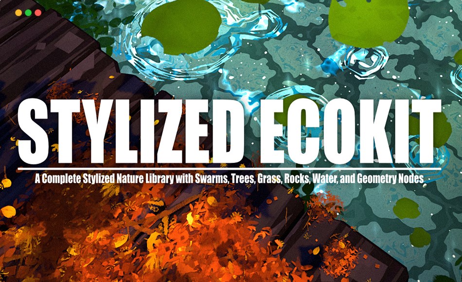 Blender插件 – 风格化自然包 Flora Assets: Stylized Nature Pack – Ecokit