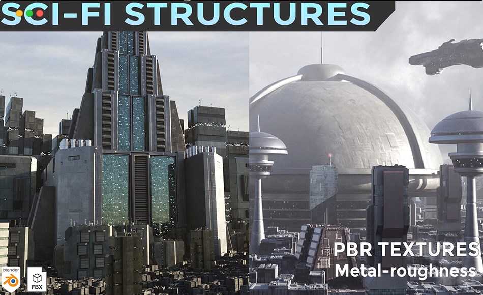 模型资产 – 科幻结构建筑模型 Sci-Fi Structures vol 1