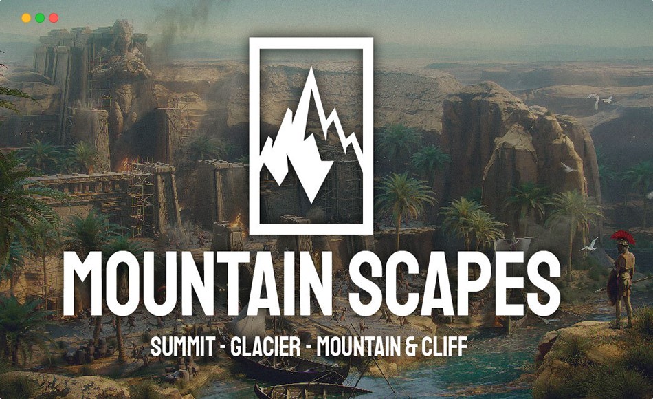 Blender资产 – 山脉悬崖资产包 Mountain Scapes