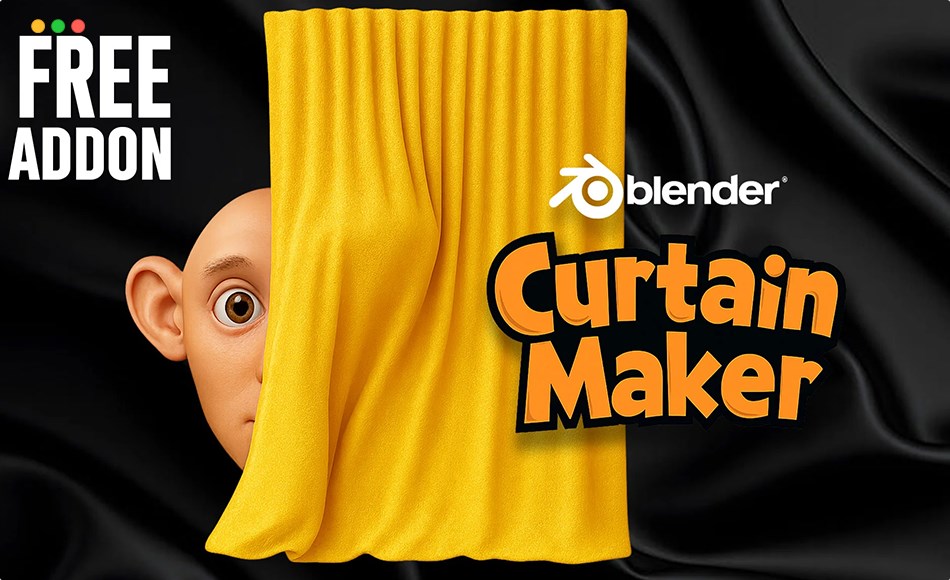 Blender插件 – 真实物理效果窗帘生成器 Curtain Maker Pro