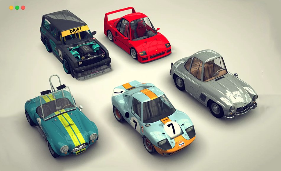 Unity资产 – 卡通复古汽车 Retro Cartoon Cars 2019