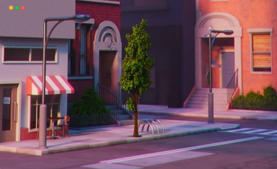 模型资产 – 城市街道场景 City Animation Set (Maya)