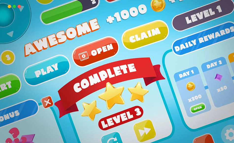 Unity资产 – 休闲用户界面 Universal Hyper-casual UI for Mobile Games