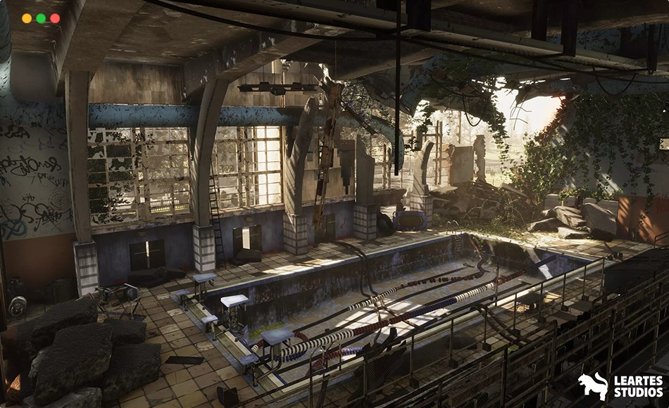 Unity场景 – 废弃游泳池环境 Abandoned Swimming Pool Environment