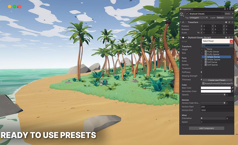 Unity资产 – 风格化程序云 Cloudscape – Procedural Stylized Clouds