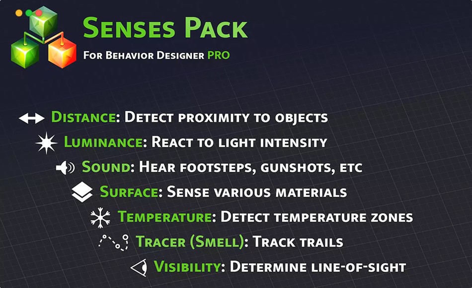 Unity插件 – 行为设计器感官包 Senses Pack for Behavior Designer Pro