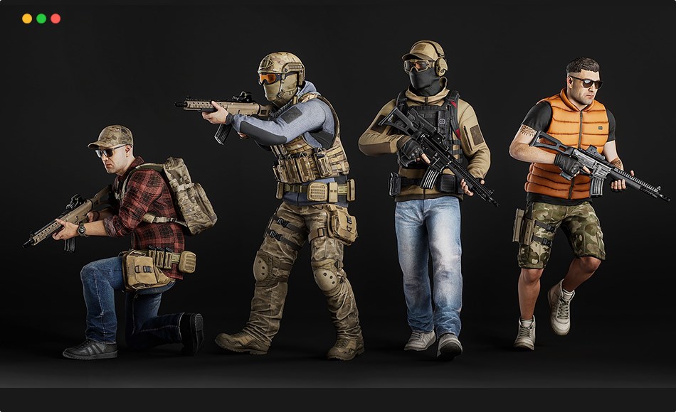 【UE5】模块化士兵角色 Modular Casual Military Soldier