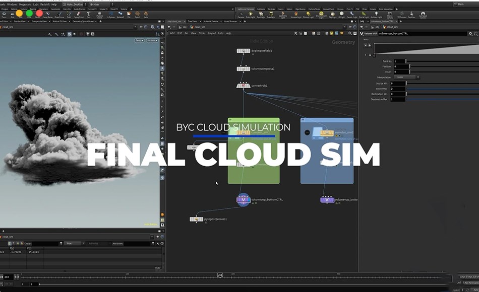 【中文字幕】云特效模拟教程  Houdini Cloud Simulation Course