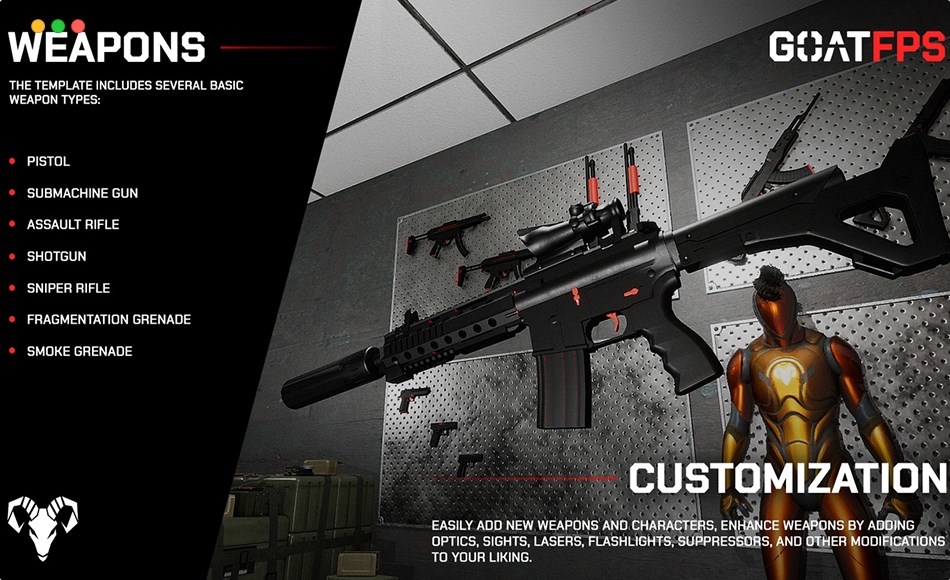 【UE5】多人游戏射击模板 GOAT FPS Multiplayer GAME READY Template