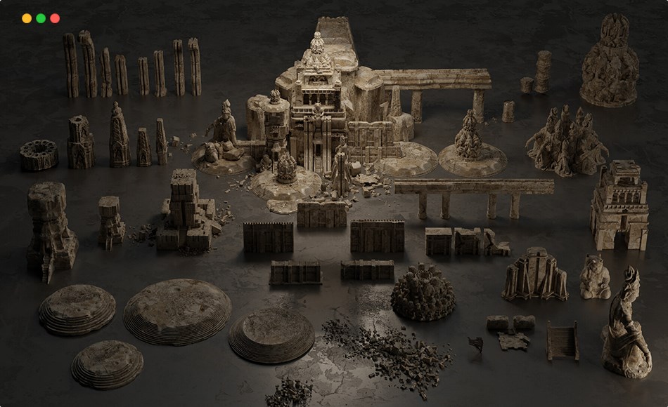 模型资产 – 神庙的古老遗迹 Ancient Temple 3.0 | Old ruins of the temple