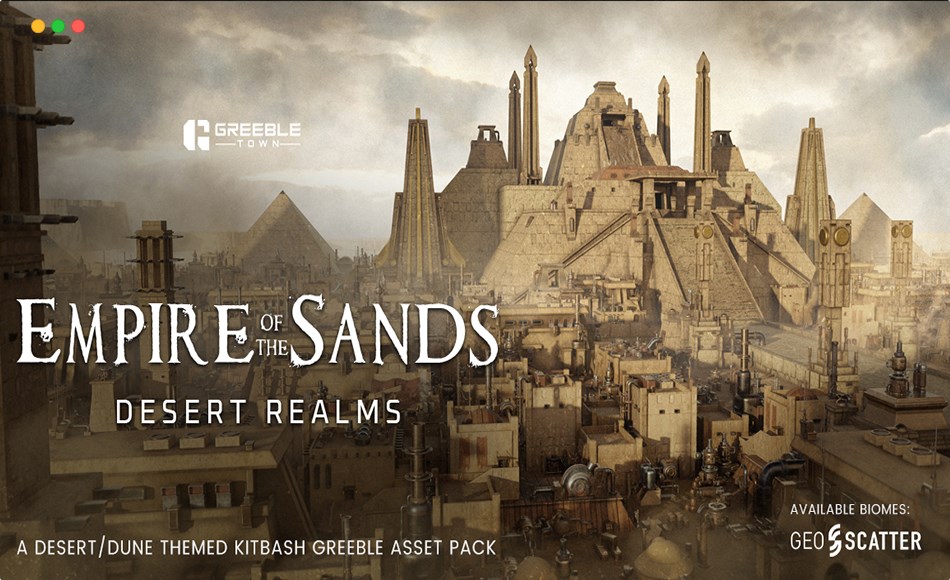 模型资产 – 沙之帝国 Empire Of The Sands – Desert Structures Kitbash Greeble Assets