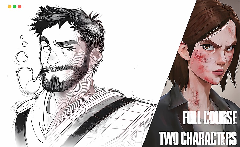 手绘风格角色模型 Hand-Painted Character with 2D look Maya