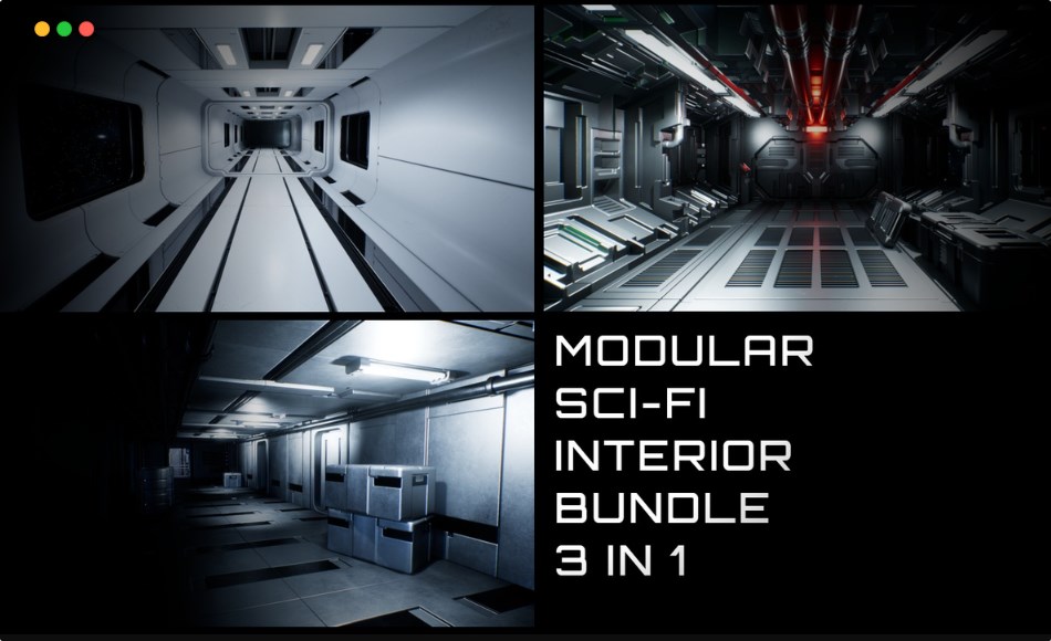 【UE5】模块化科幻内饰 Modular Sci-Fi Interior Bundle