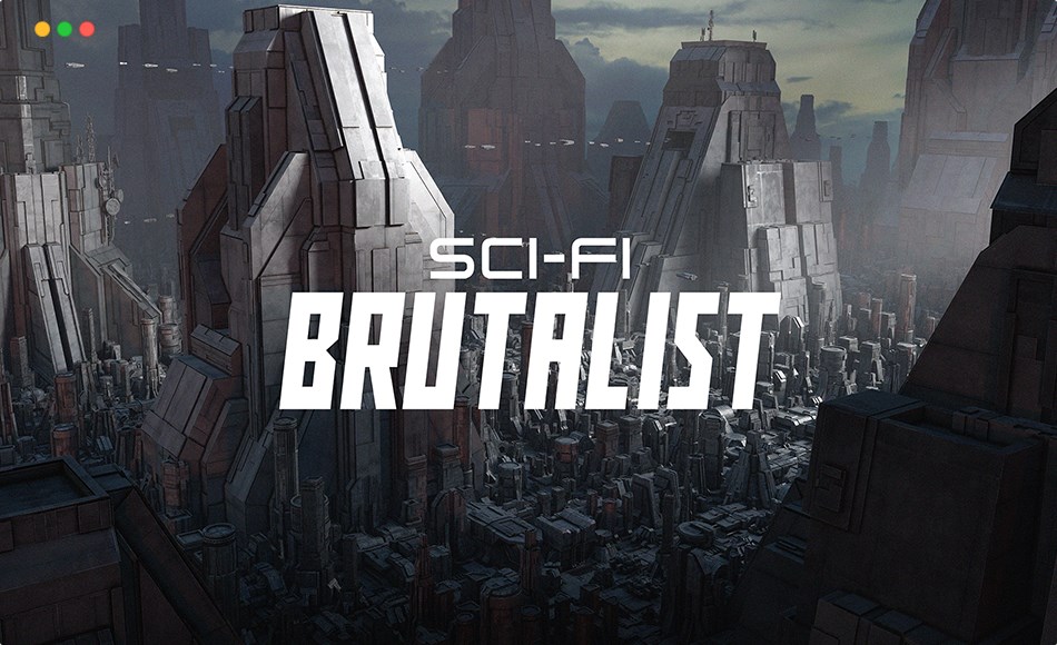 模型资产 – 风格化科幻城市建筑 Sci-Fi Brutalist