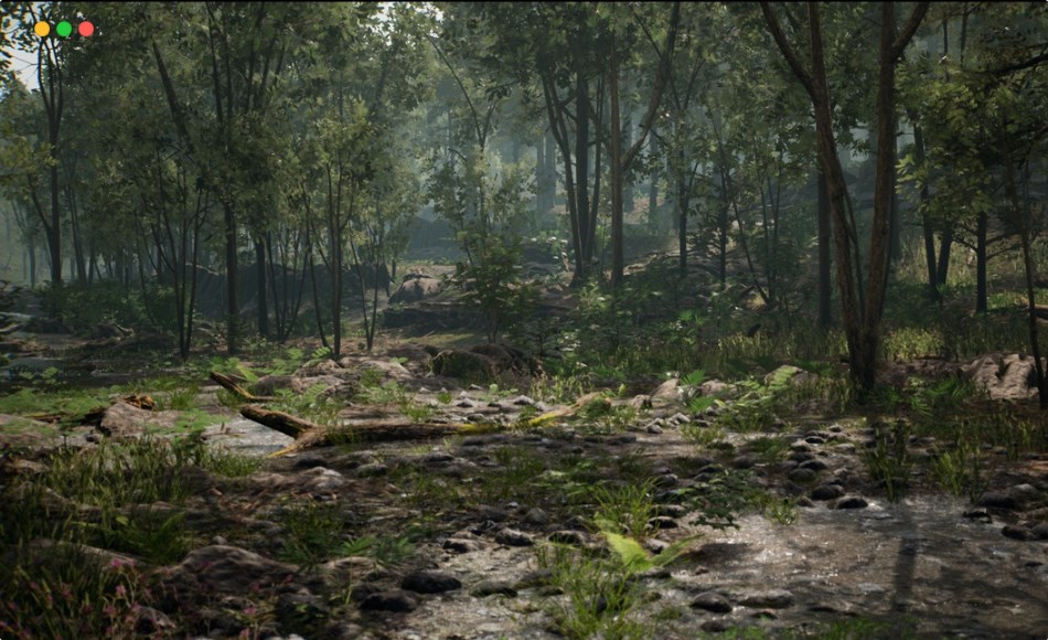 【UE5】森林环境 Forest Environment ( Riverside Forest with Pine and Tropical Trees )