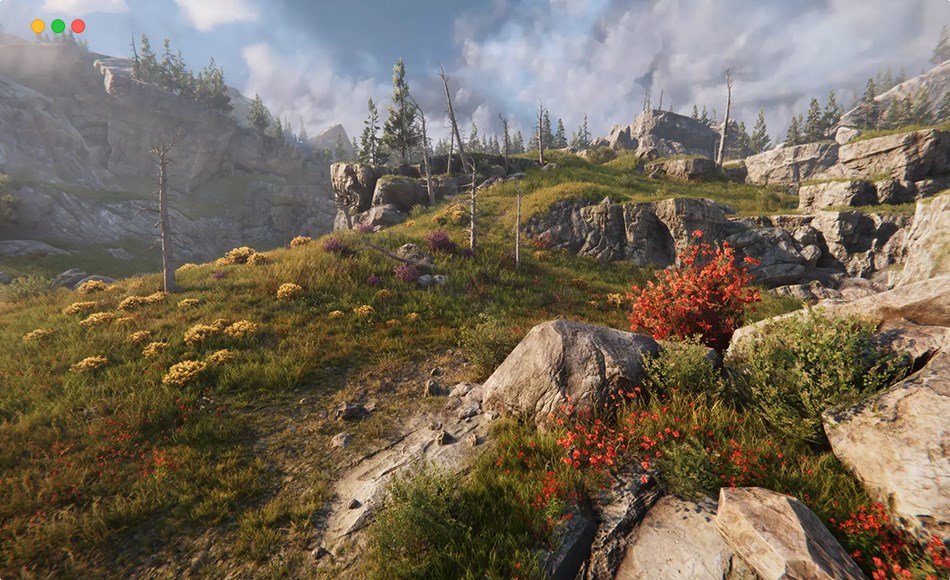 Unity场景 – 落基山环境 Rocky Hills Environment – Whitebark Pine