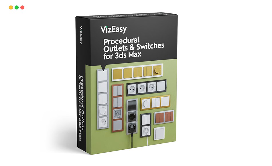 3Dmax插件 – 程序化插座开关 Procedural Outlets & Switches for 3ds Max PRO
