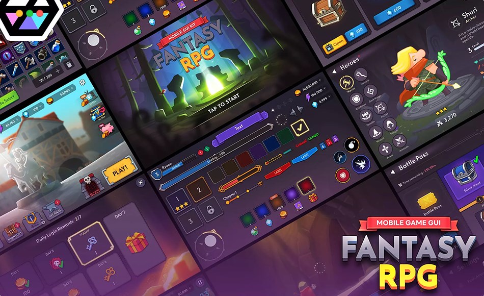 Unity资产 – 奇幻角色扮演游戏 GUI Pro – Fantasy RPG