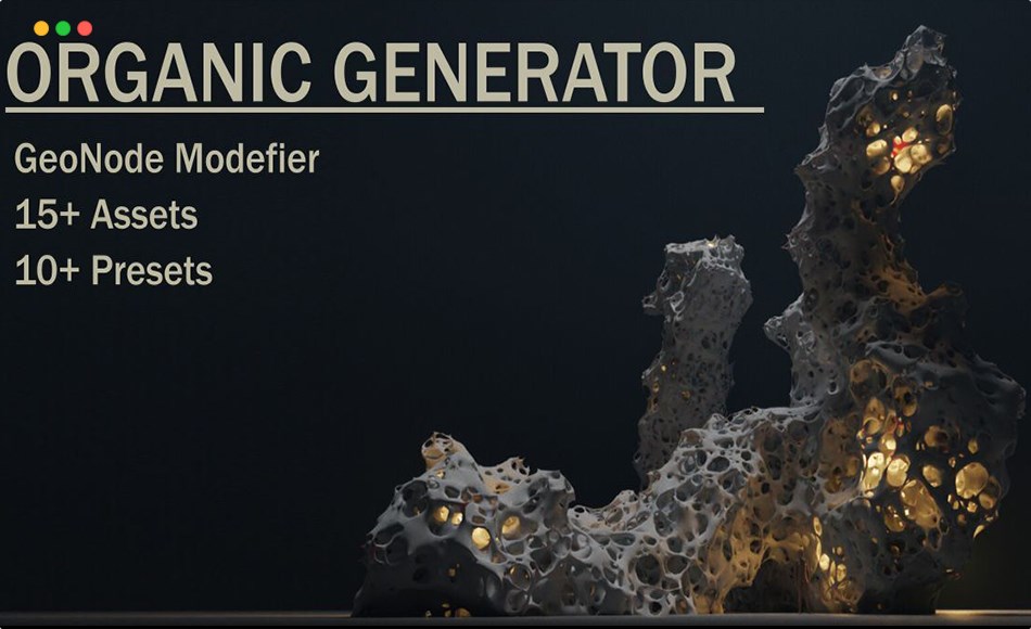 Blender插件 – 概念艺术有机物生成插件 Organic Generator