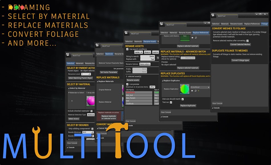 UE5插件 – 资产批量操作插件 MultiTool – Quick batch operations on assets