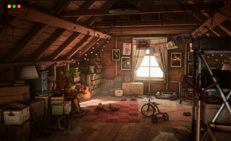 【UE5】阁楼场景 Grandpa’s Attic (Furniture storage props)