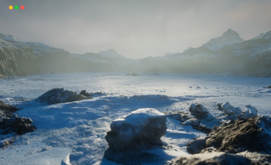 【UE5】冰雪环境 Icy Snow Environment – Asset Pack