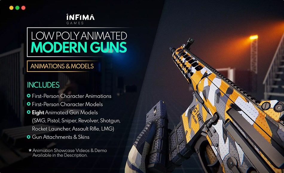 Unity资产 – 现代枪支武器资产 Low Poly Animated – Modern Guns Pack (URP)