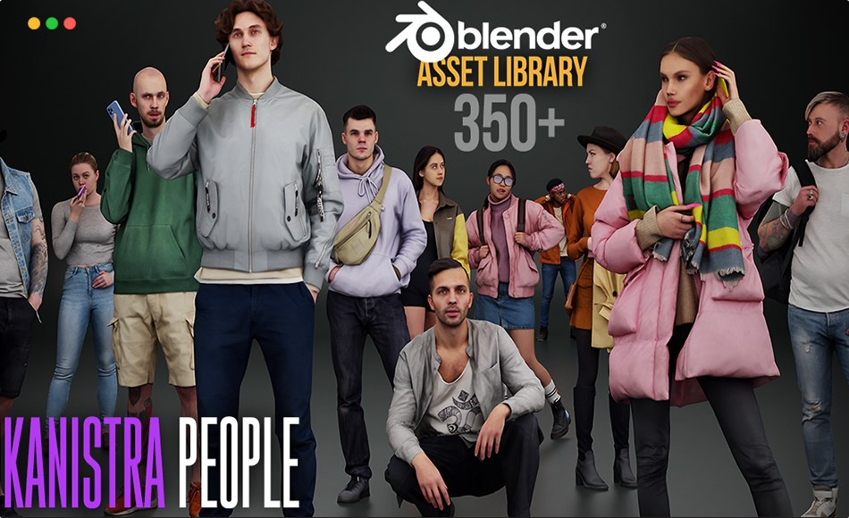Blender插件 – 高精度扫描人物资产库 Kanistra People Asset Library