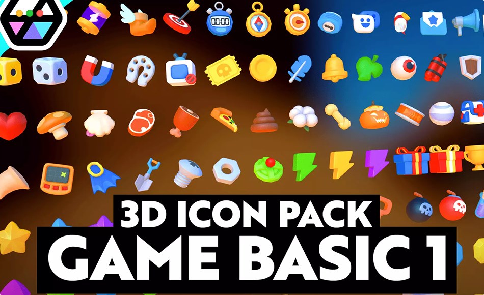 Unity资产 – 游戏图标 3D Icons – Game Basic1