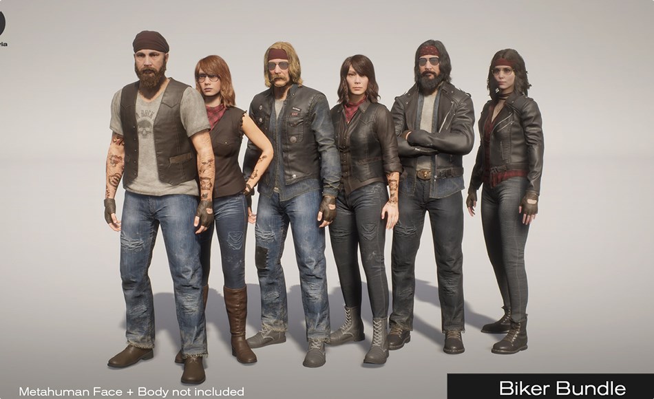 【UE5】摩托车手角色包 Biker Bundle – MetaHuman