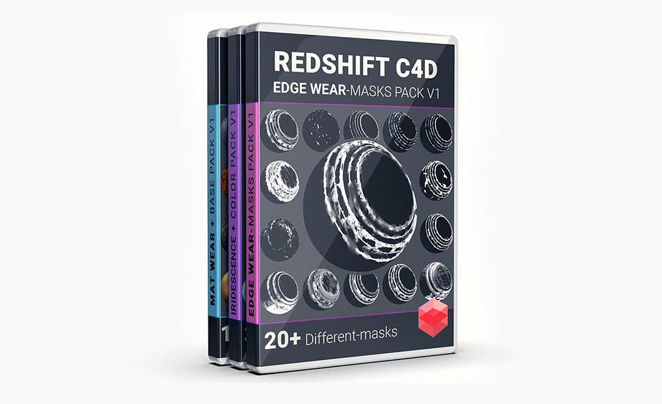 RedShift材质 – 程序化边缘磨损材质 RedShift Procedural edge wear (masks + materials)
