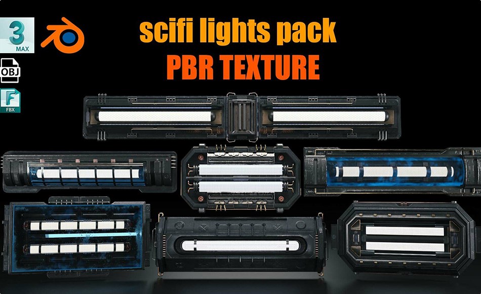 模型资产 – 科幻灯具模型 scifi light pack 3D model 模型资产 – 科幻灯具模型 scifi light pack 3D model