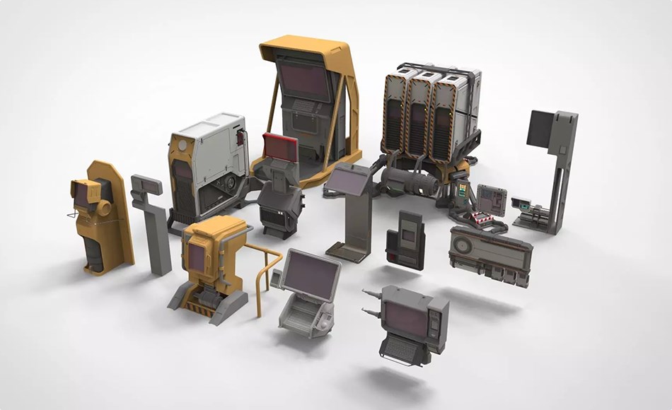 模型资产 – 科幻设备模型 sci fi terminal 1 3D model