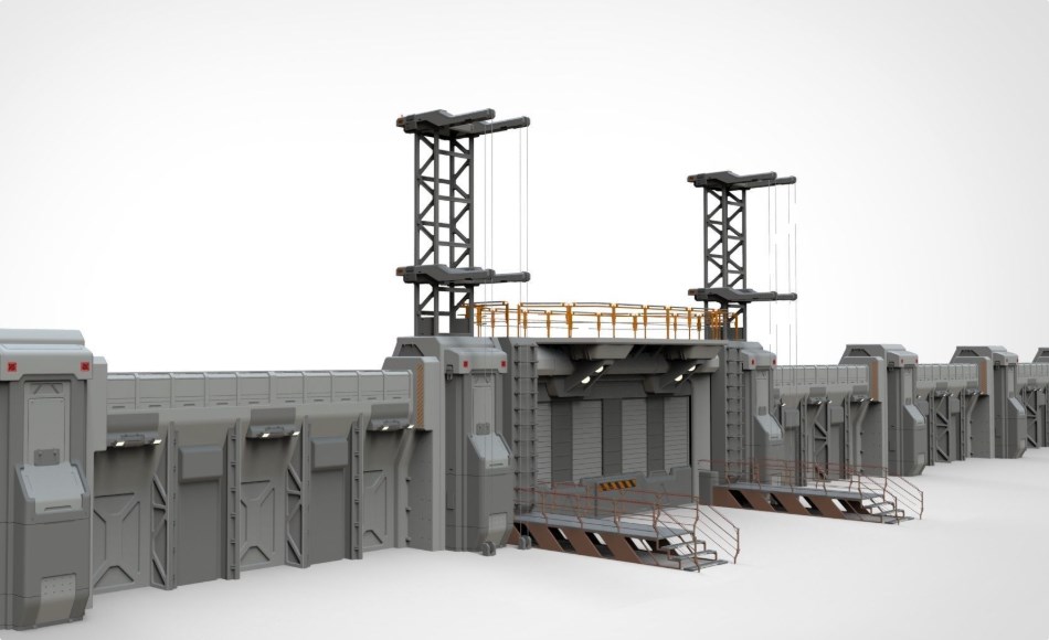 模型资产 – 科幻墙壁套件 sci-fi Wall 3 3D model