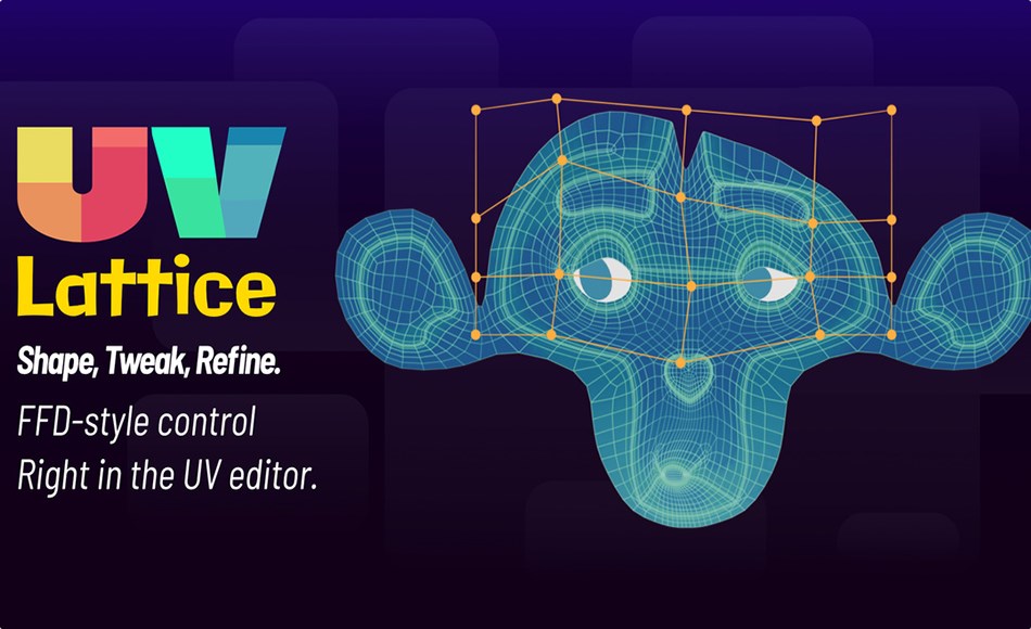 Blender插件 – 晶格调整工具 Uv Lattice Blender插件 – 晶格调整工具 Uv Lattice