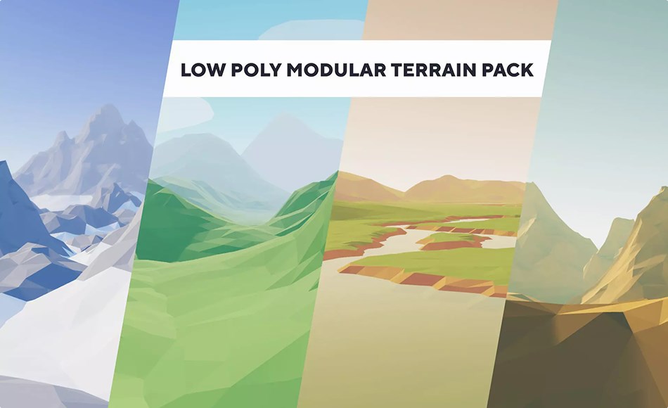 Unity资产 – 模块化地形包 Low Poly Modular Terrain Pack Unity资产 – 模块化地形包 Low Poly Modular Terrain Pack