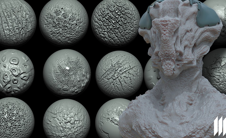 60 组写实生物皮肤素材 60 Skin Alphas For Creatures / Zbrush / Substance Painter / Blender