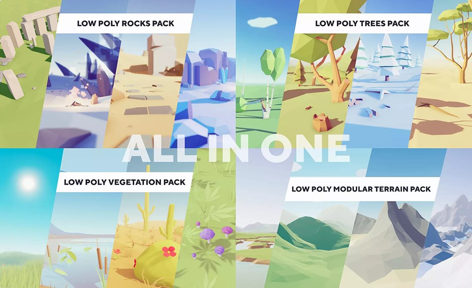 Unity资产 – 风格化自然场景包 Low Poly Nature Bundle Unity资产 – 风格化自然场景包 Low Poly Nature Bundle